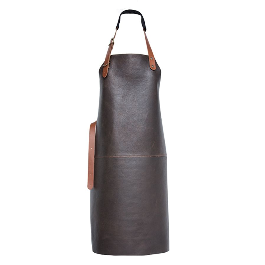 Vintage leather apron dark brown