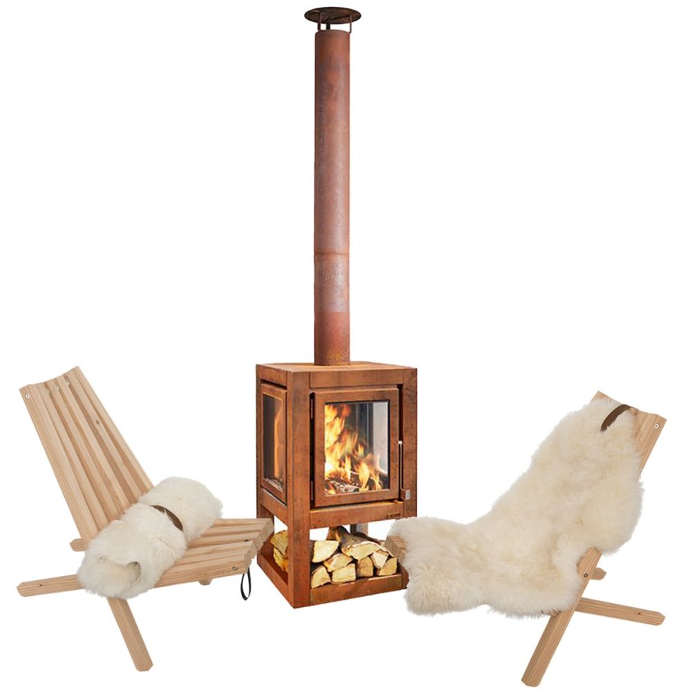 Outdoor Fireplace And Fieldchair Bundle