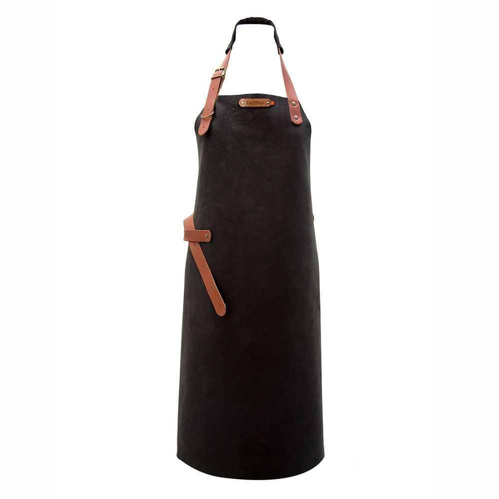 Xapron Utah black leather apron