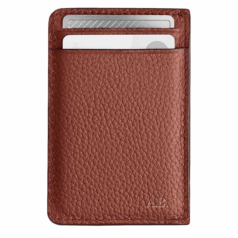 Woolnut Leather Card Holder - Cognac