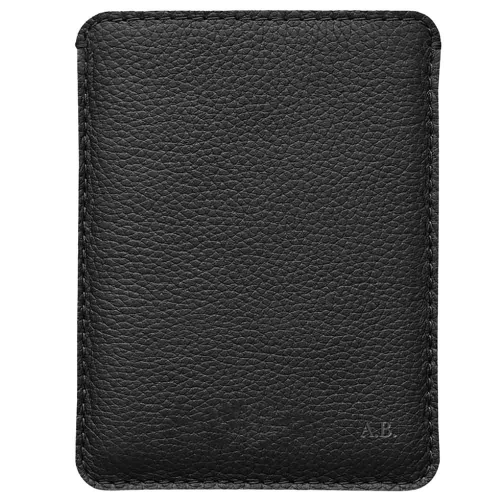 Woolnut Leather Sleeve for Passports - Black
