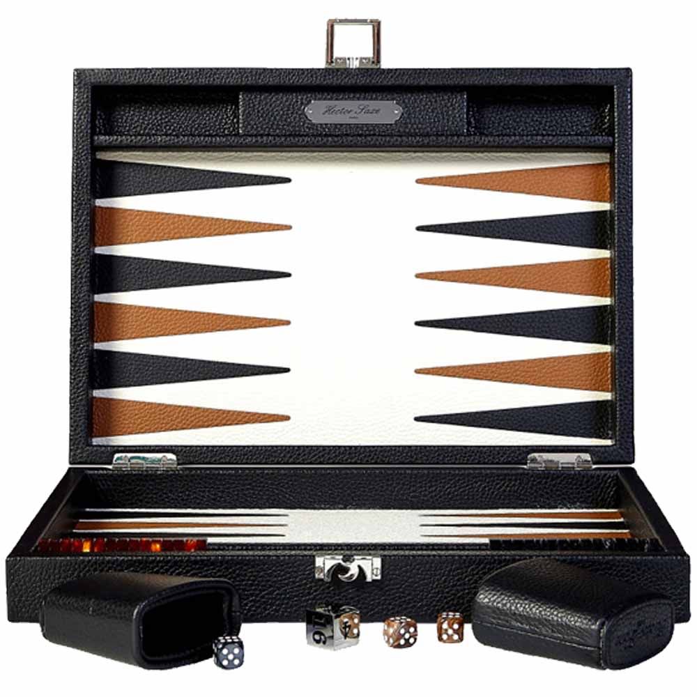 Hector Saxe Leder Backgammon - Schwarz