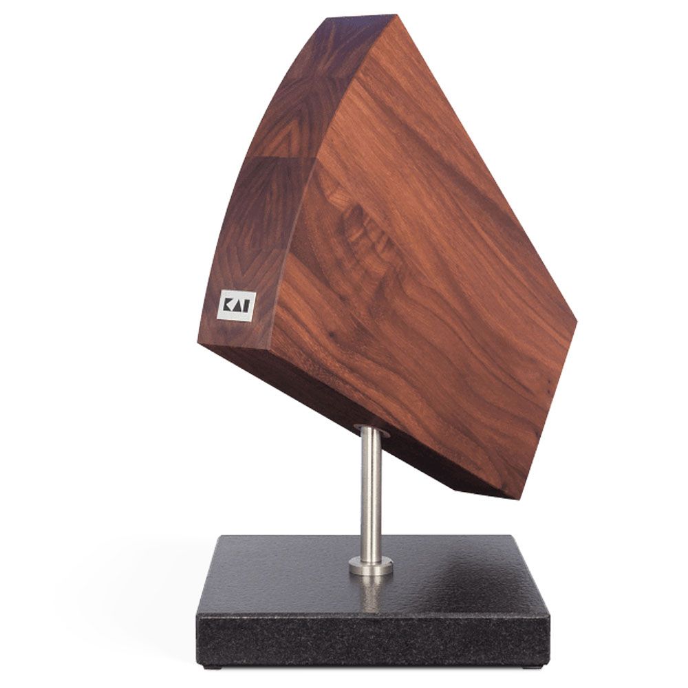 Knife Block Rotating - Walnut/Granite