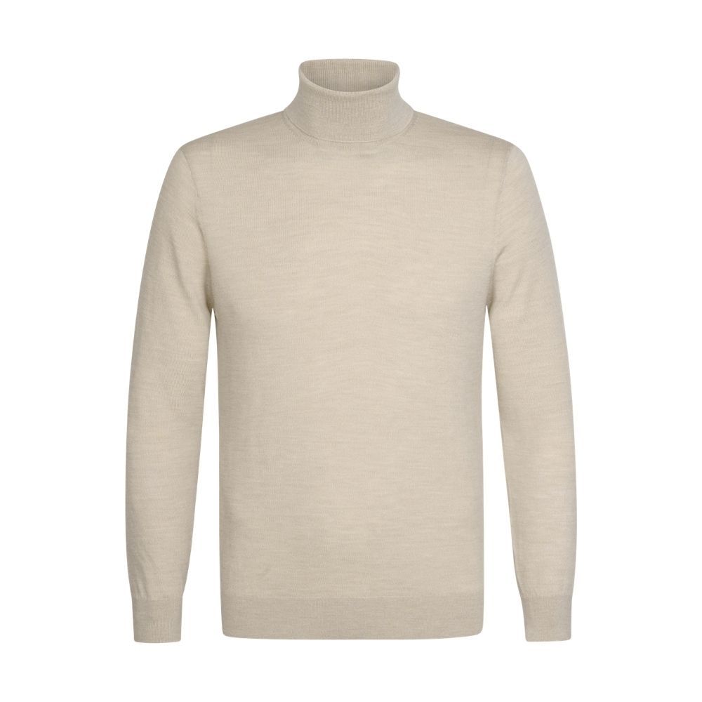 Profuomo Merino Woolen Rollneck Pullover - Beige