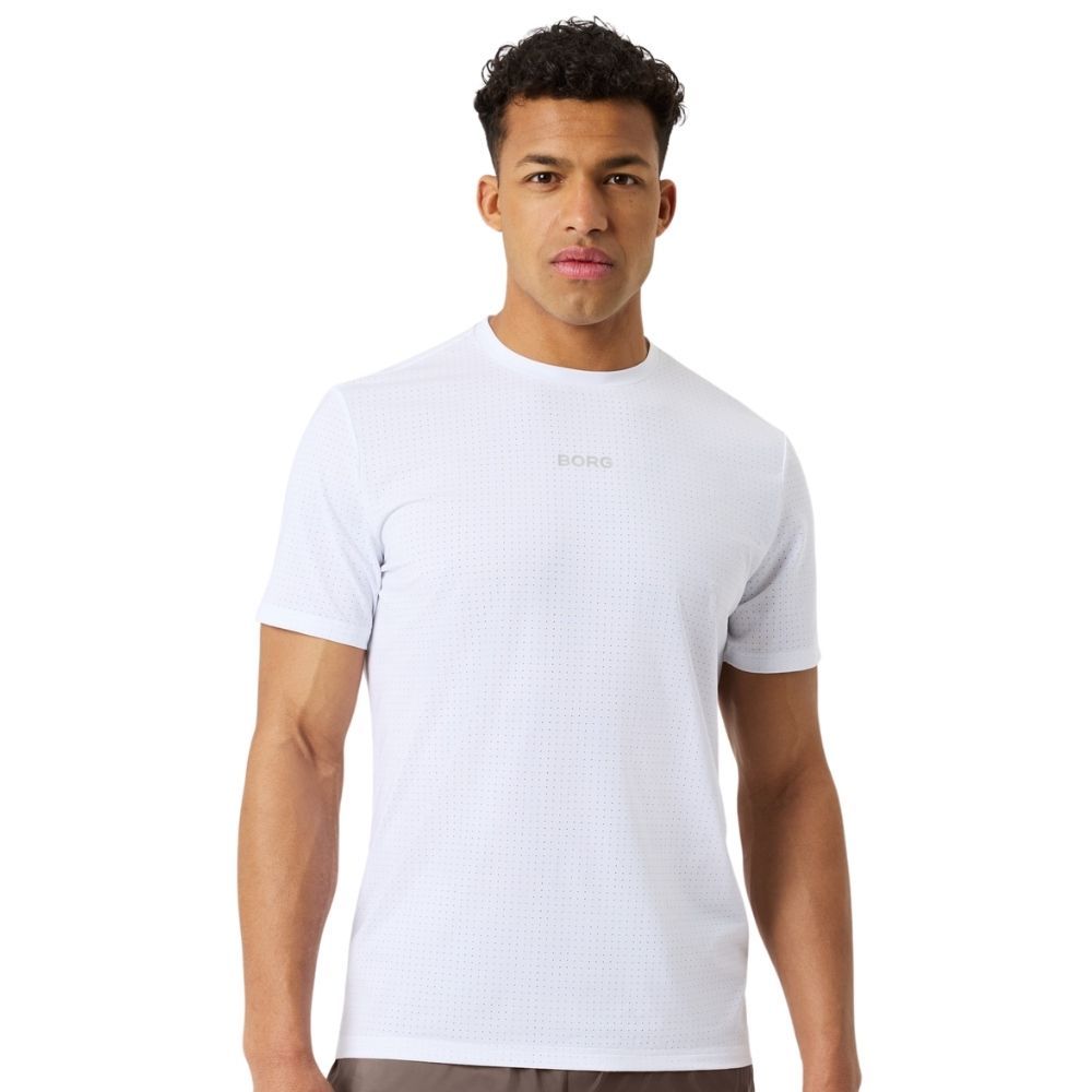 Björn Borg Borg Performance Perforated T-Shirt - White