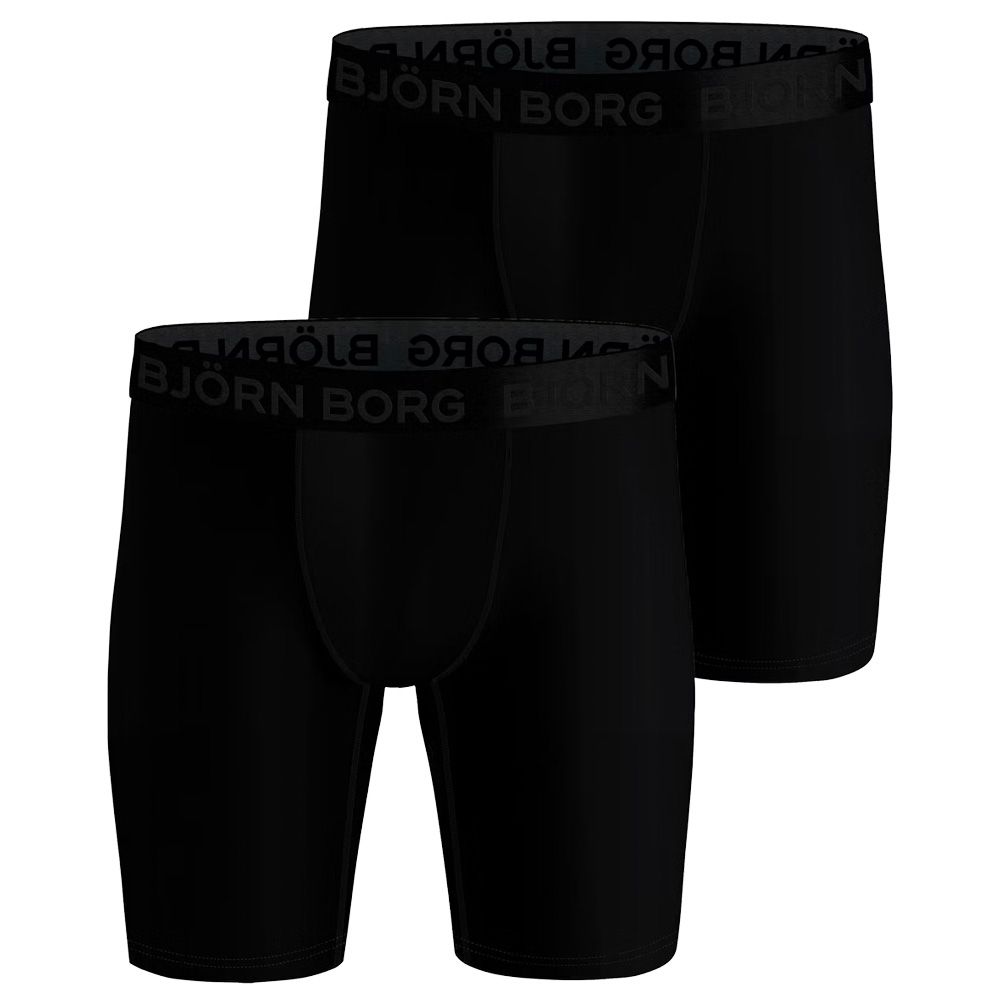 Björn Borg Performance Boxershort Long 2-Pack - Black
