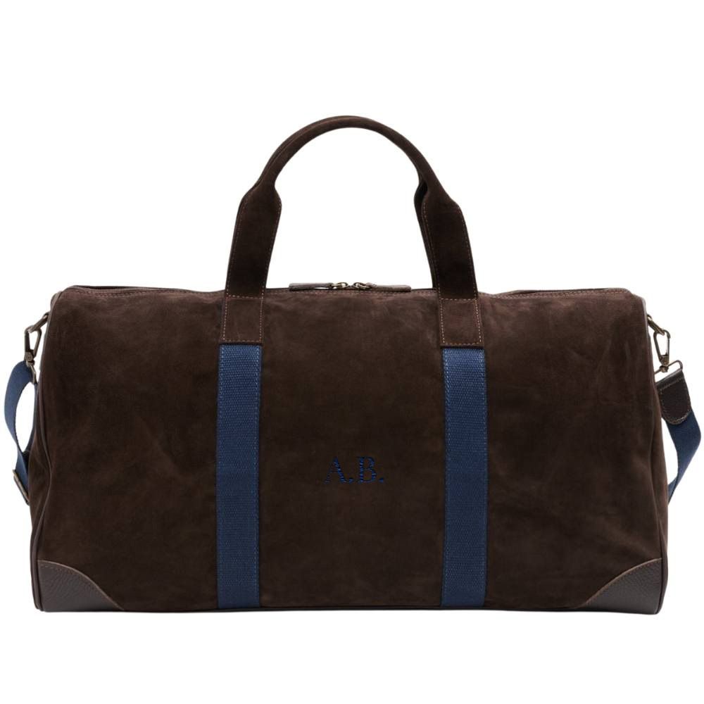 Custom Boston Deluxe Travel Duffel Bag - Dark Brown