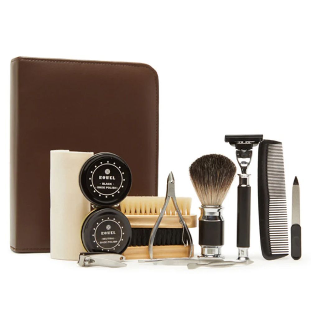 Brouk & Co On the Go Grooming & Shoe-Shine Kit - Brown