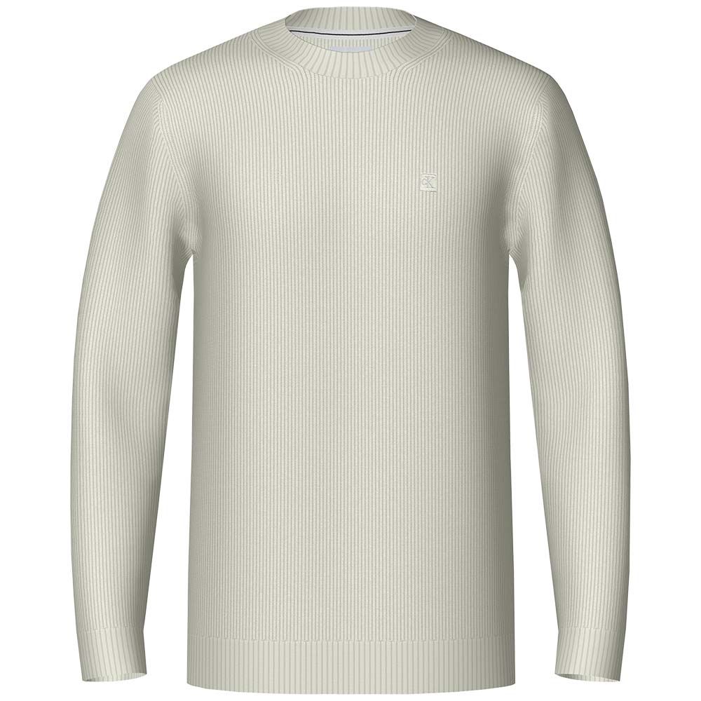 Calvin Klein Ribbed Pullover With Logo - Off White