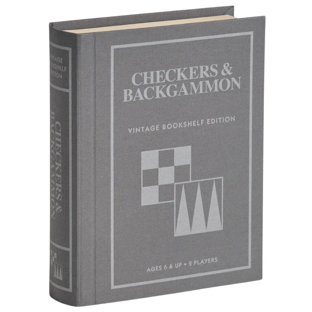 Checkers & Backgammon Vintage Bookshelf Edition