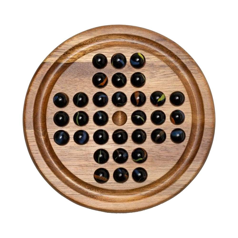 Gentlemen's Hardware Hölzerne Murmel Solitaire Spiel
