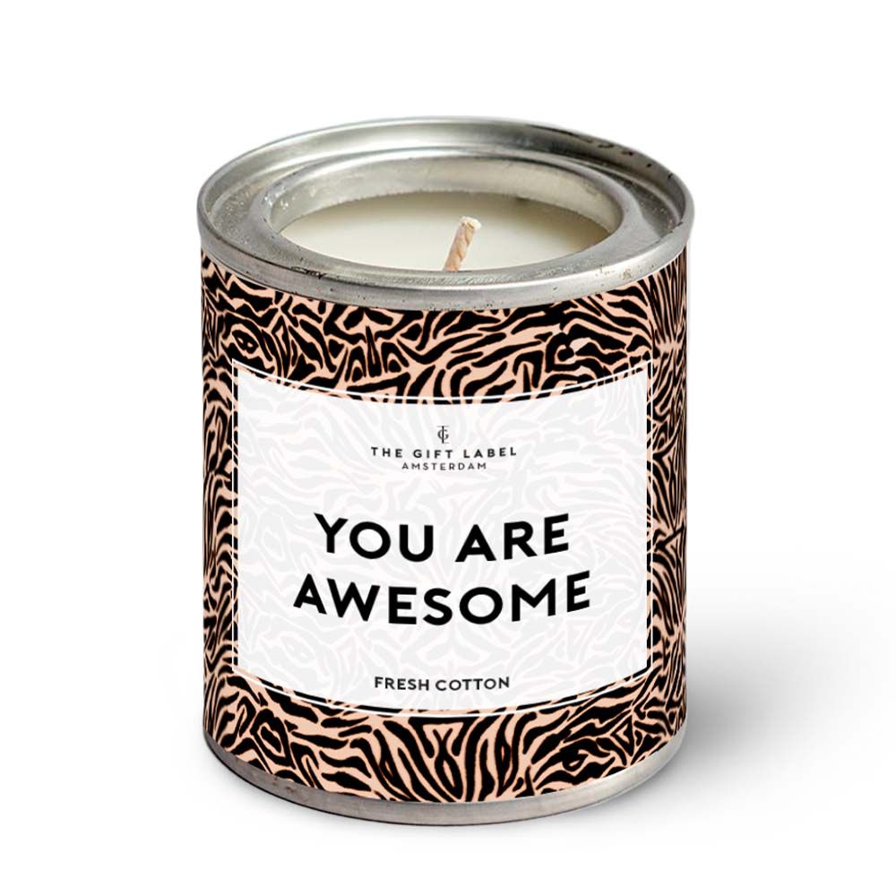 The Gift Label Petite Bougie Coton Frais - You Are Awesome