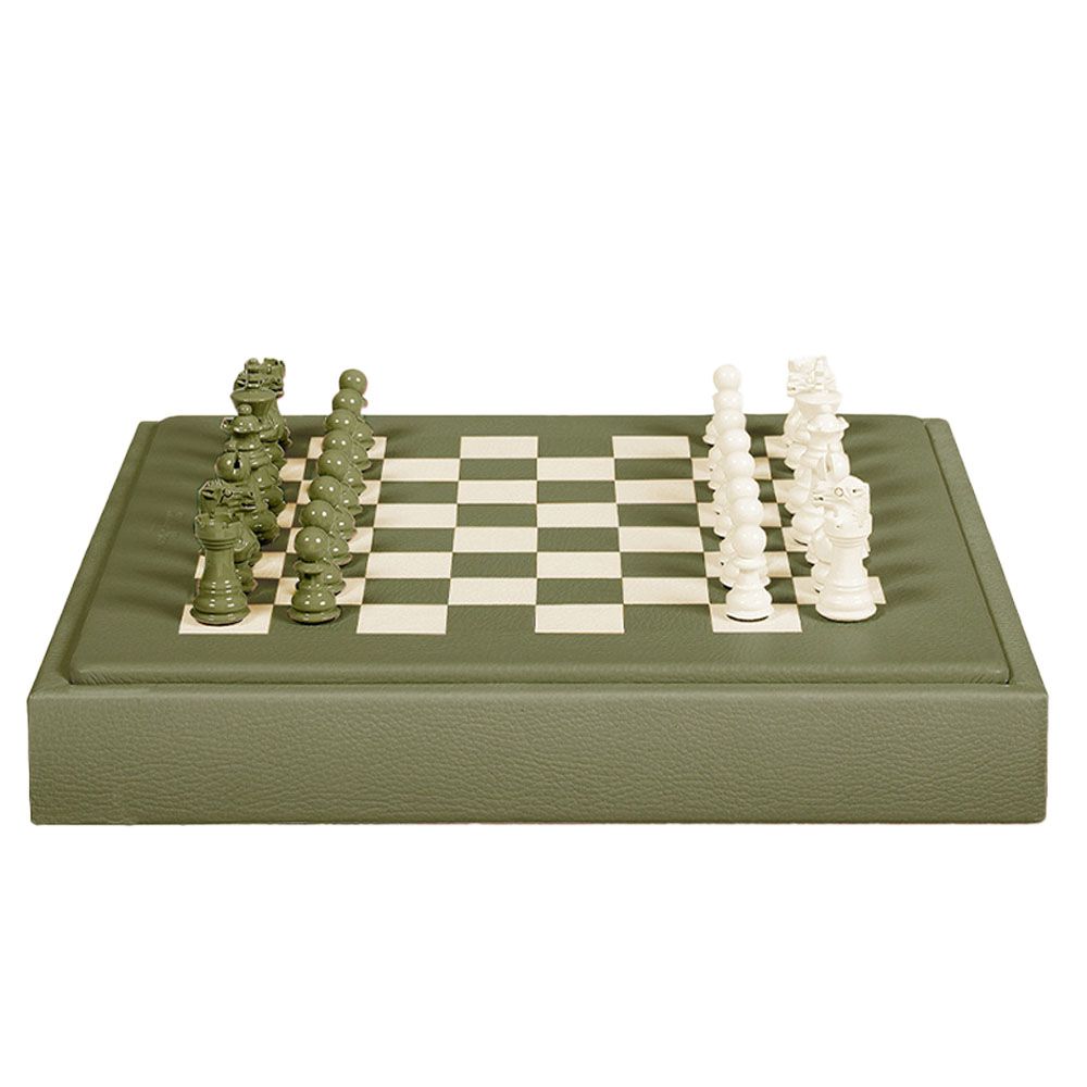 Hector Saxe Leder Schachset - Kaki