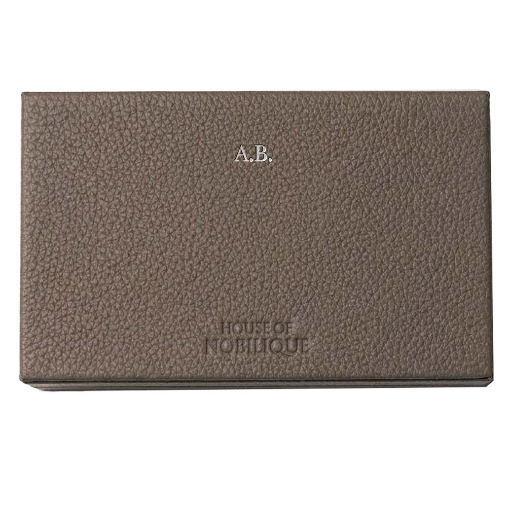House of Nobilique Leather Card Box - Taupe