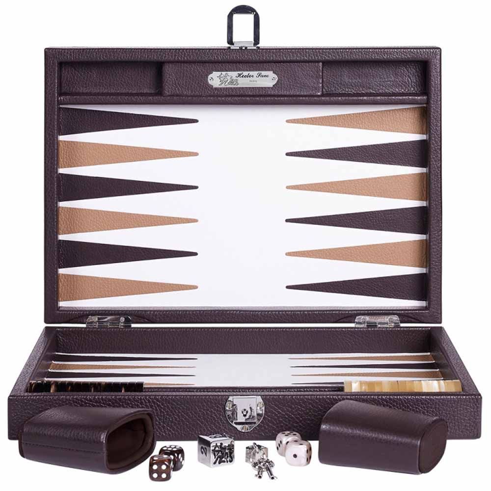Leather Backgammon in Buffalo chocolate brown