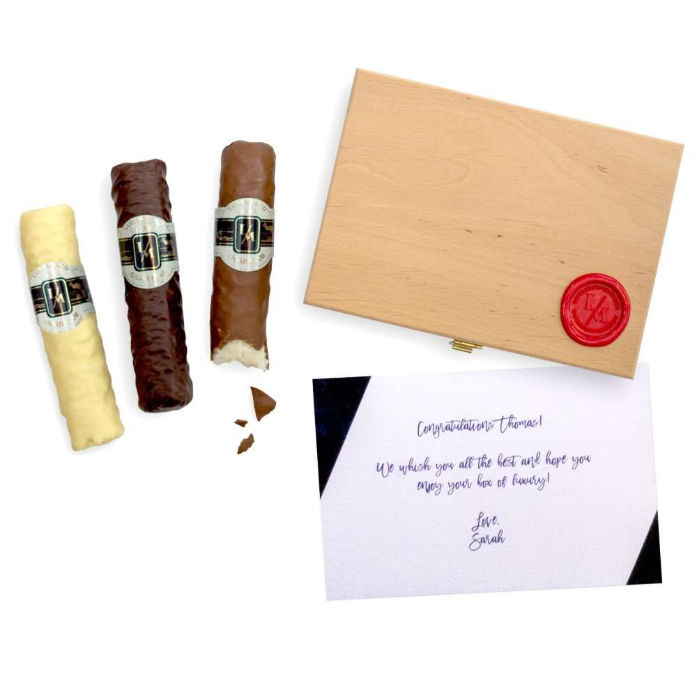 Greeting Card Deluxe met chocolade kokossigaren