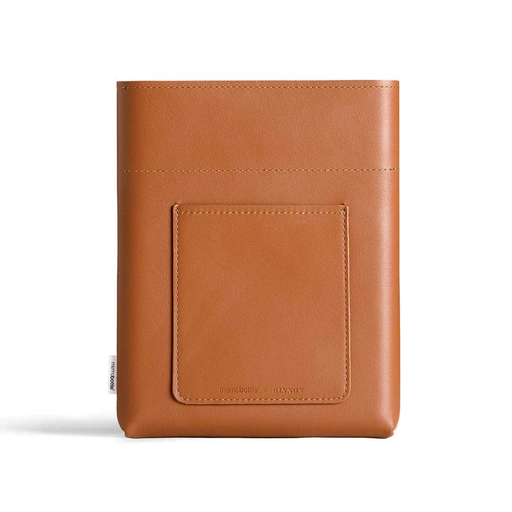 Memobottle A5 leather sleeve - cognac
