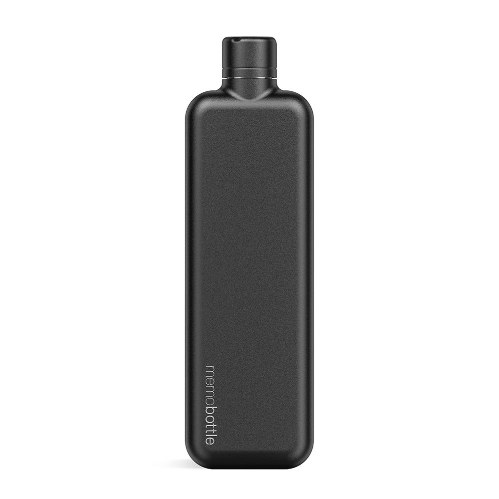 Memobottle Rostfreier Stahl Slim - Schwarz