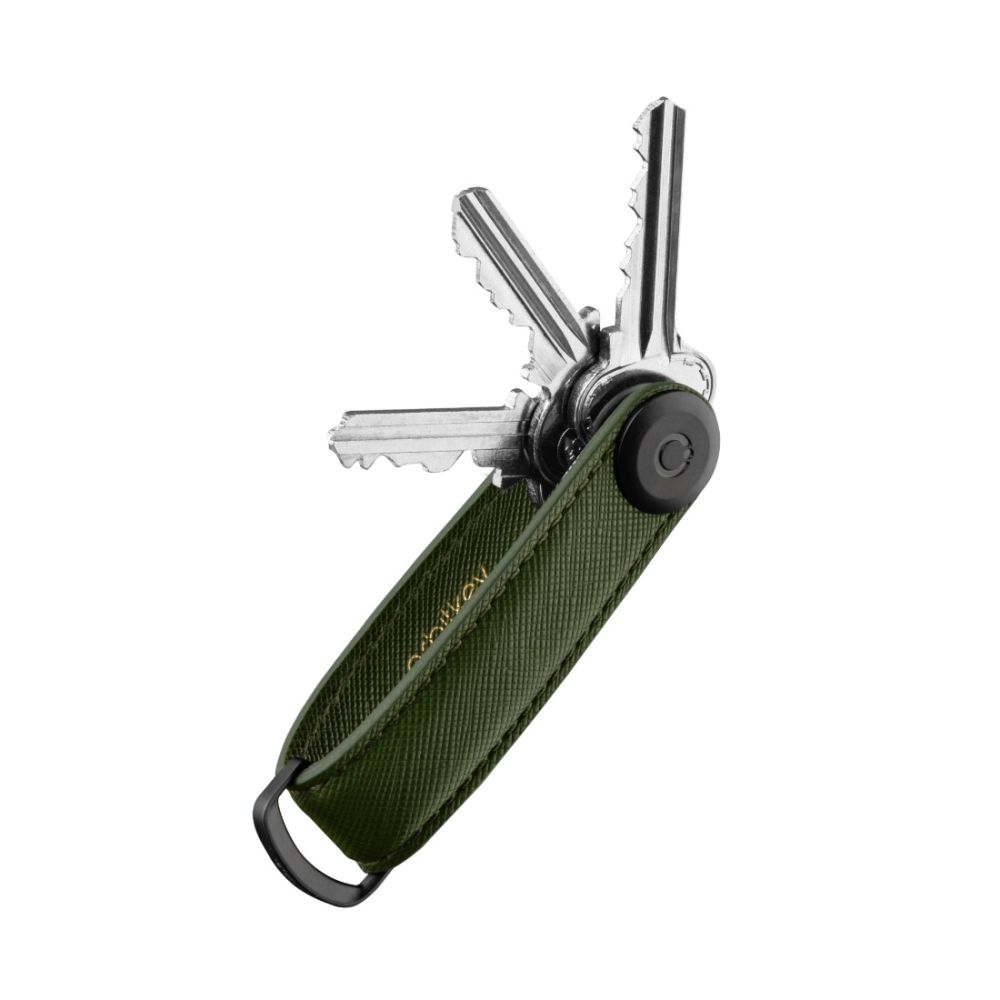 Saffiano Leather Key Organiser - Olive