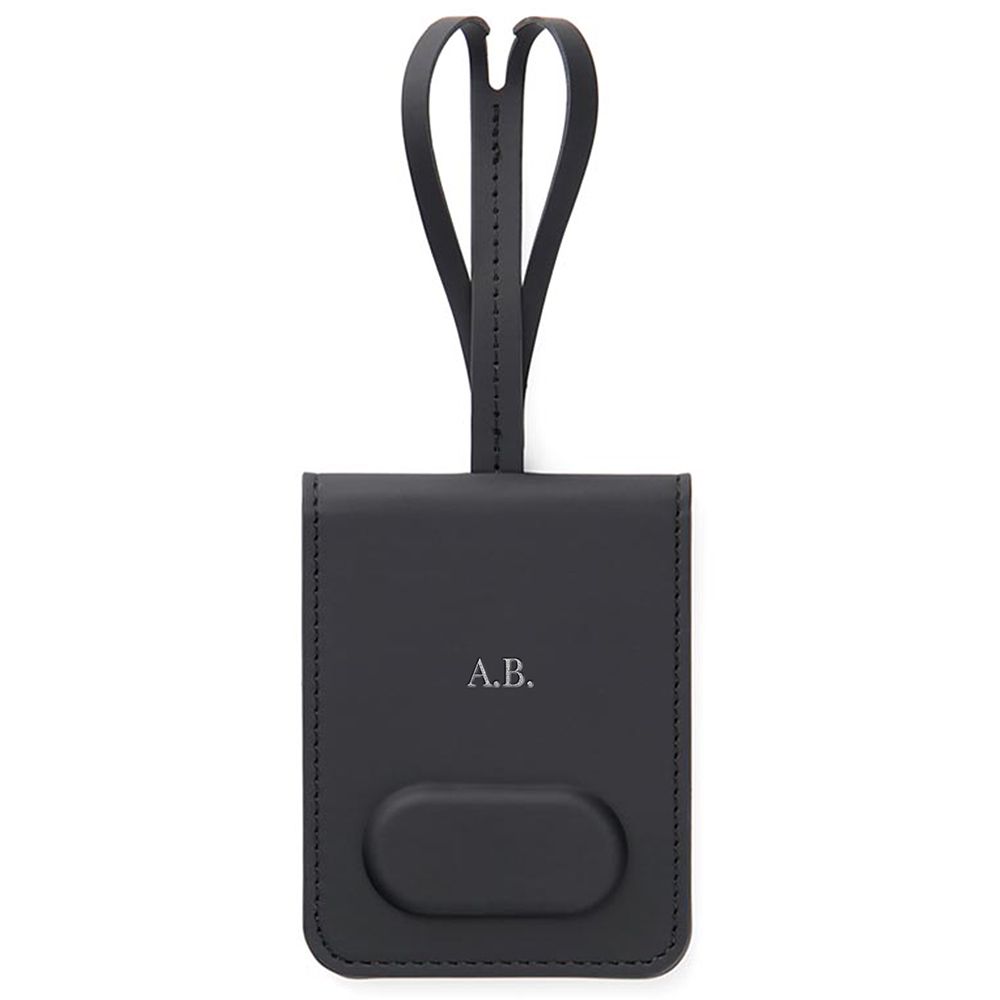 Personalised Luggage Tag With Finder - Black