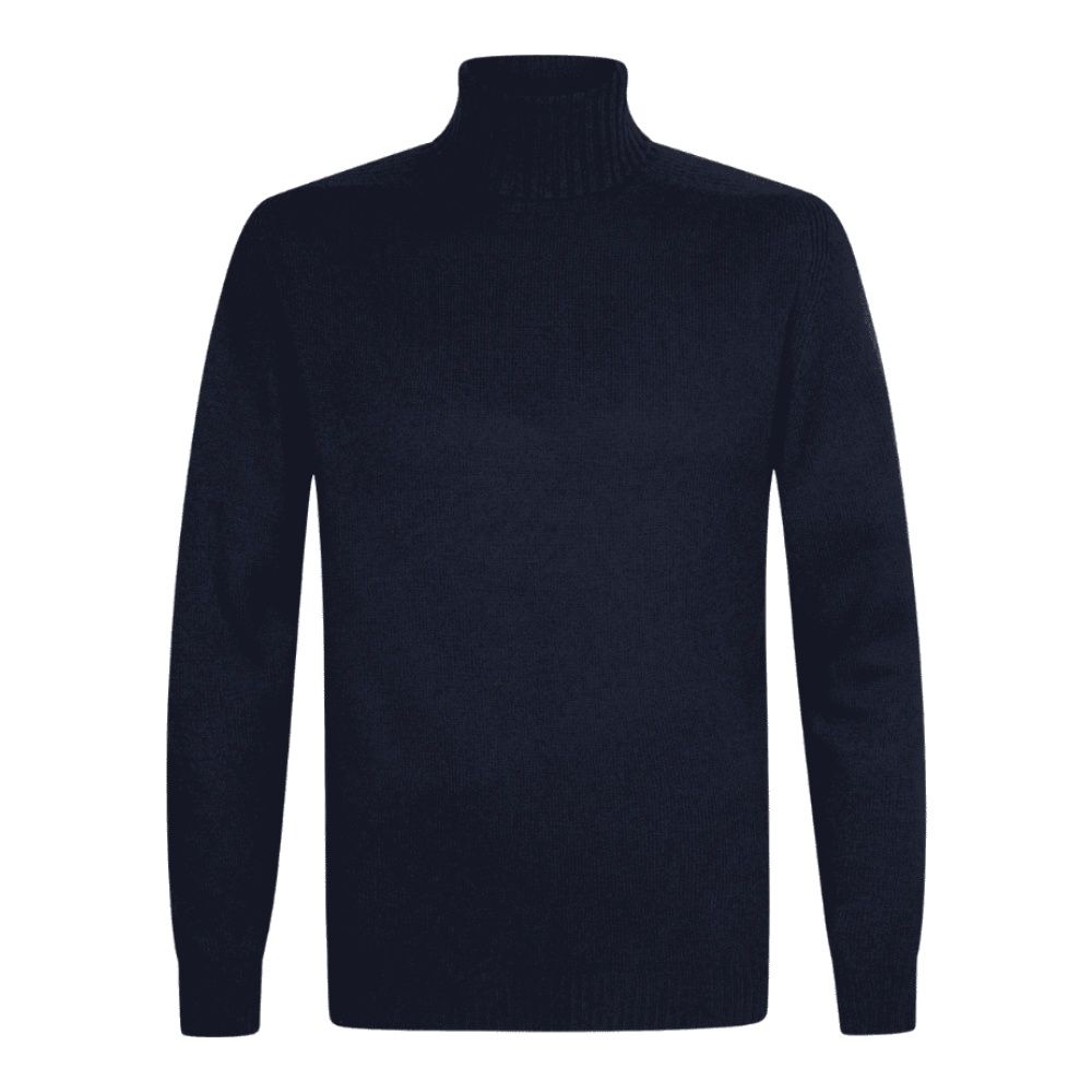 Profuomo Wool Cashmere Rollneck - Navy