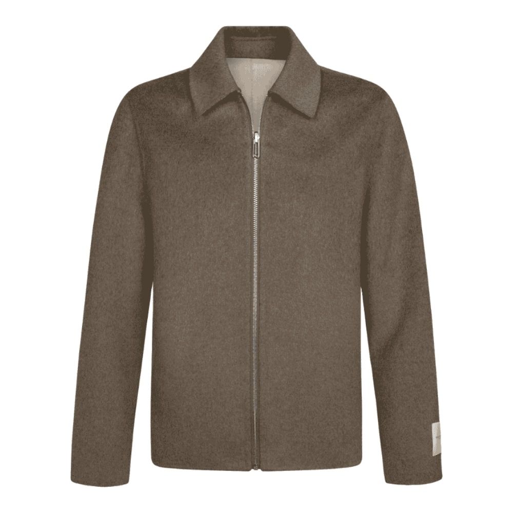Profuomo Reversible Wool Overshirt - Brown