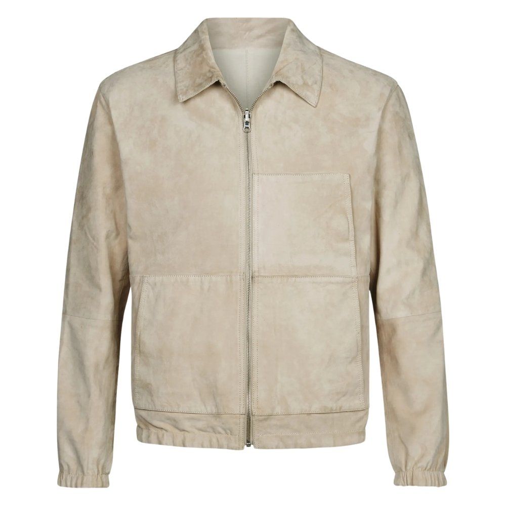 Profuomo Suède Bomber Jacket - Beige