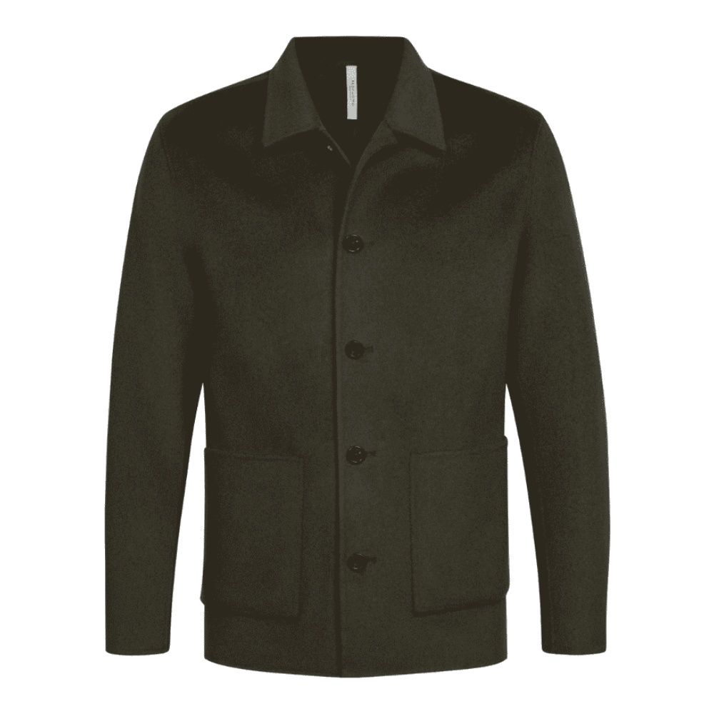 Profuomo Wool Overshirt - Dark Green