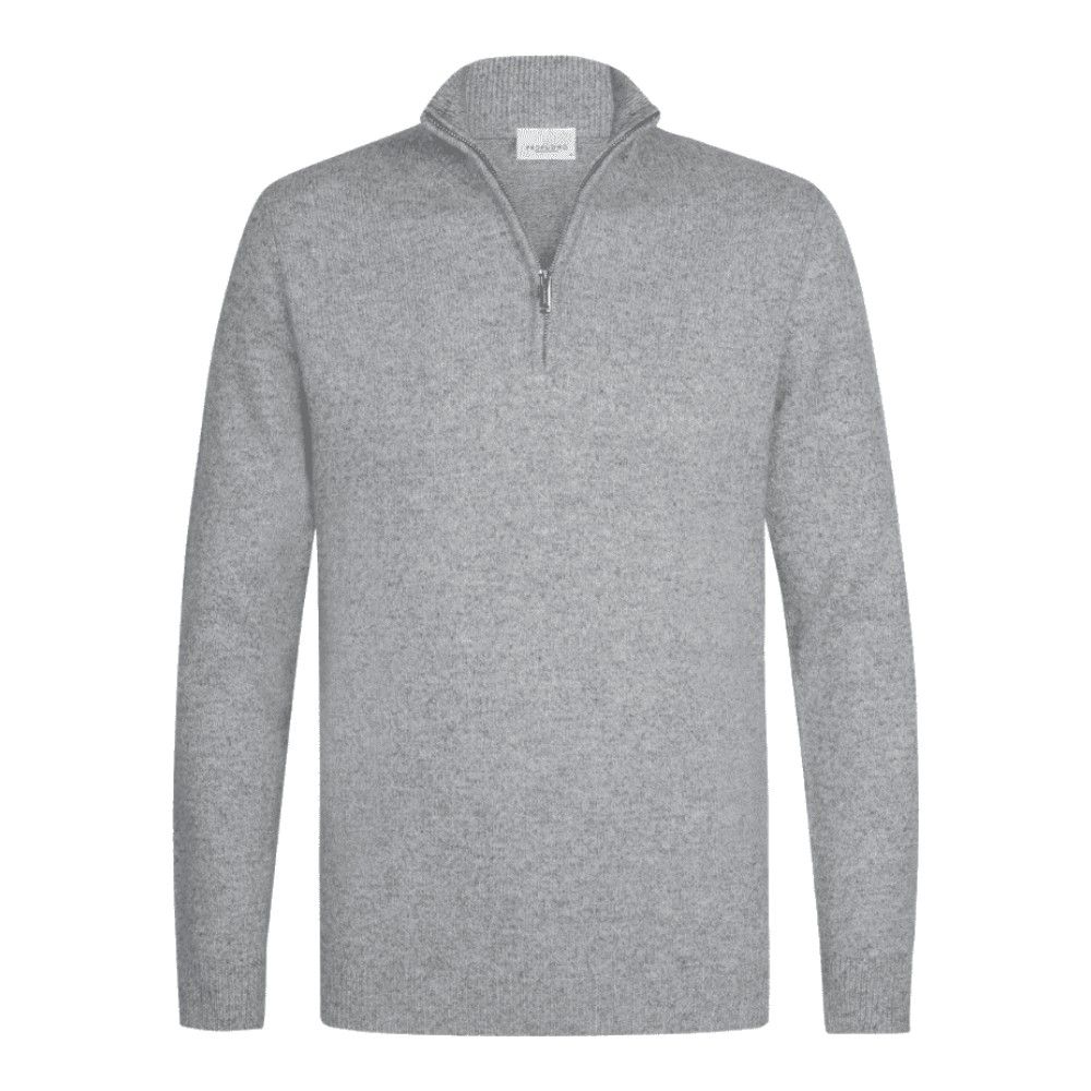 Profuomo Woolen Half-Zip Pullover - Grey