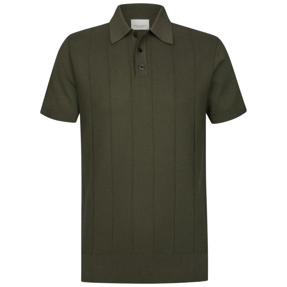 Profuomo Aero Ease Striped Polo - Green