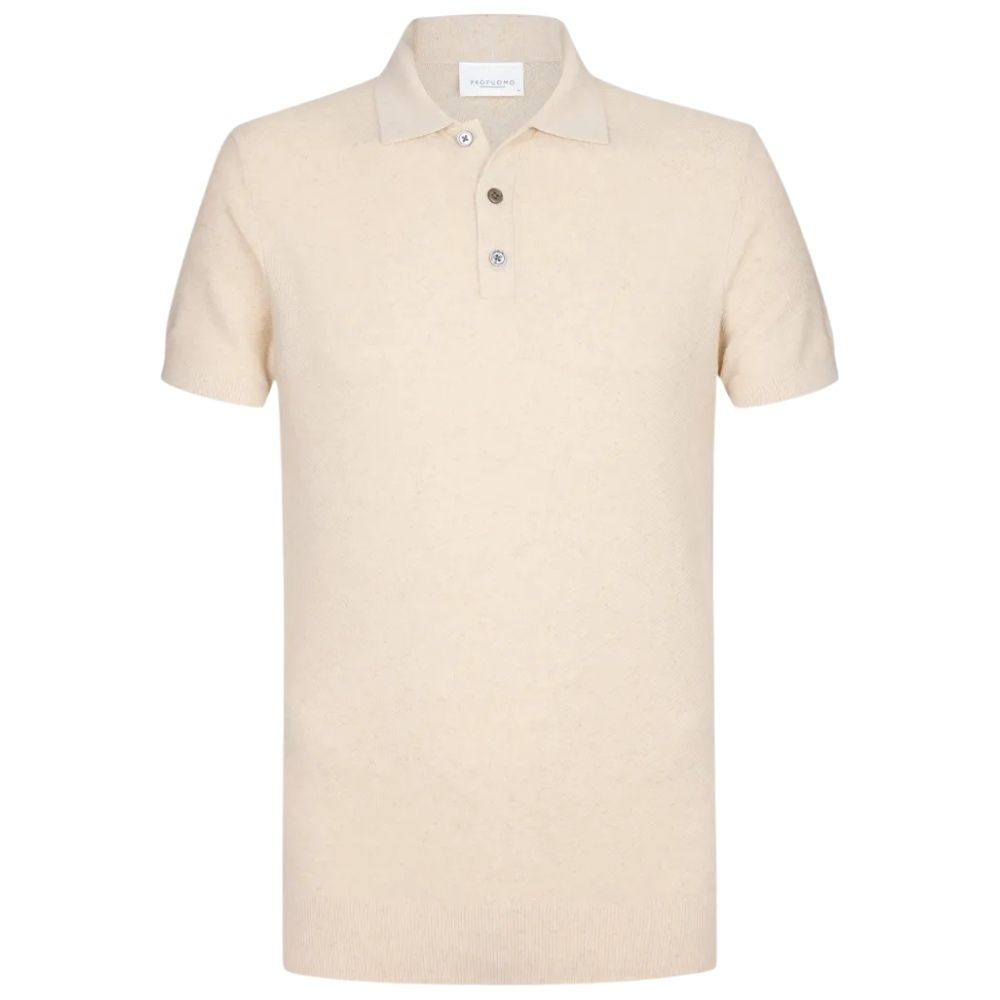 Profuomo Cotton Linen Polo - Raw White