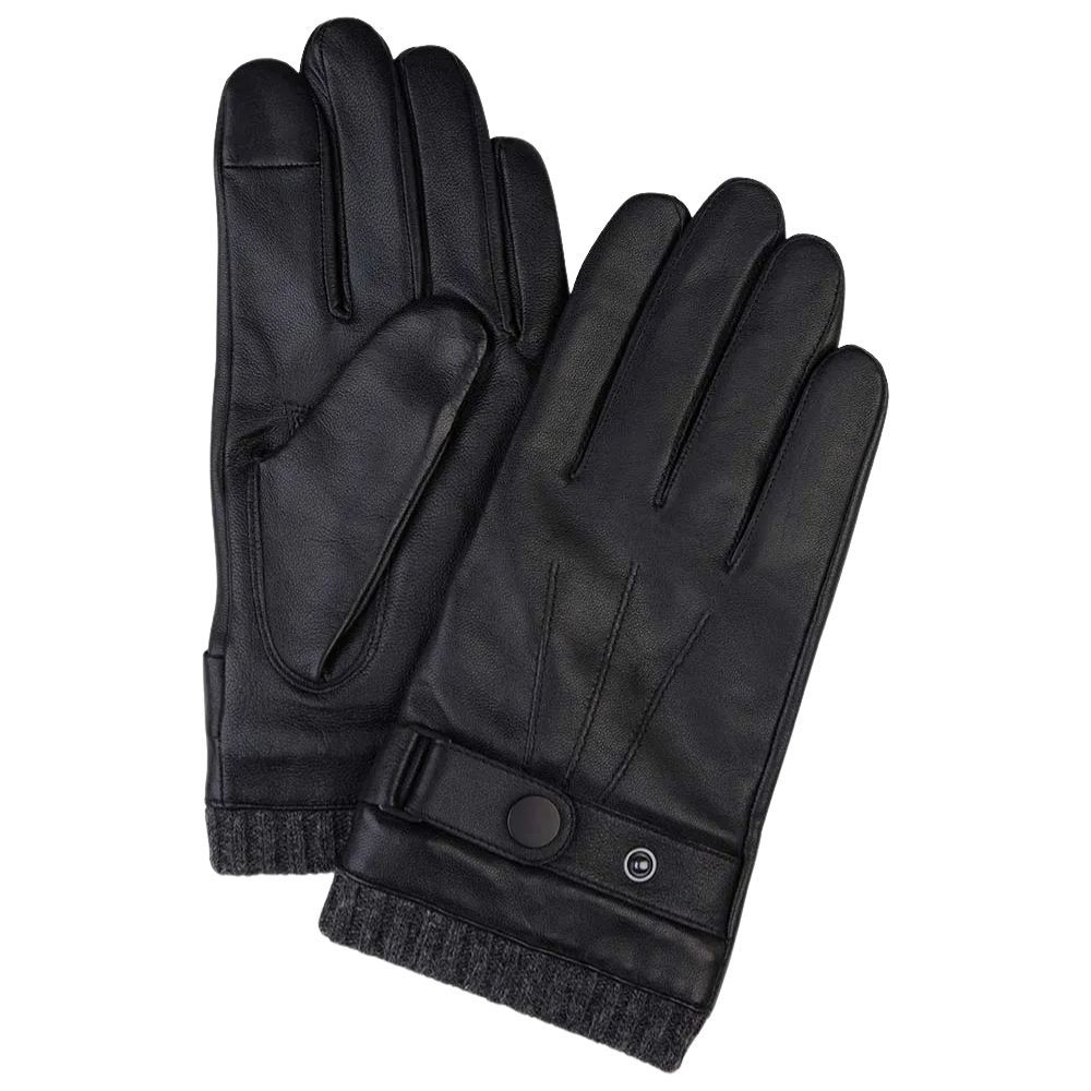 Profuomo Cuffed Nappa Leather Gloves - Black