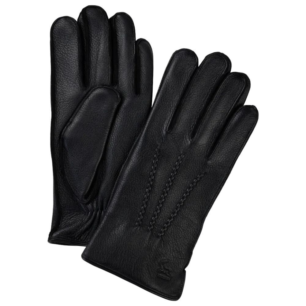 Profuomo Deer Leather Gloves - Black