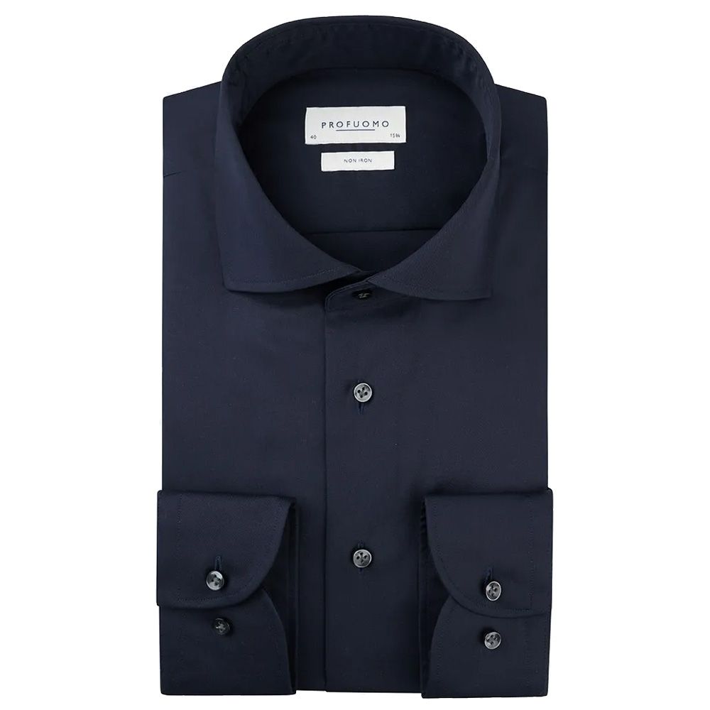 Profuomo Fine Twill Shirt - Navy