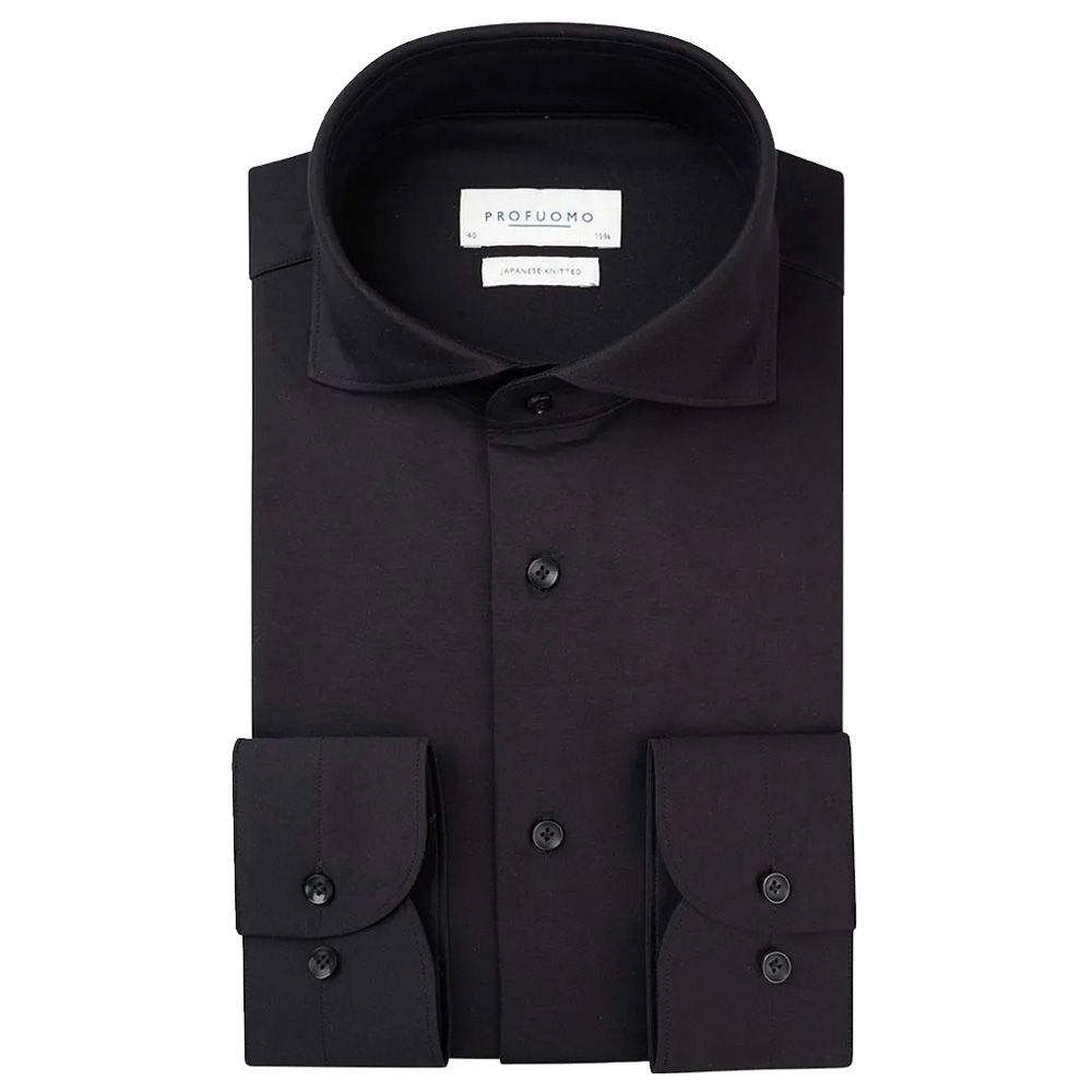 Profuomo Japanese Knitted Shirt - Black