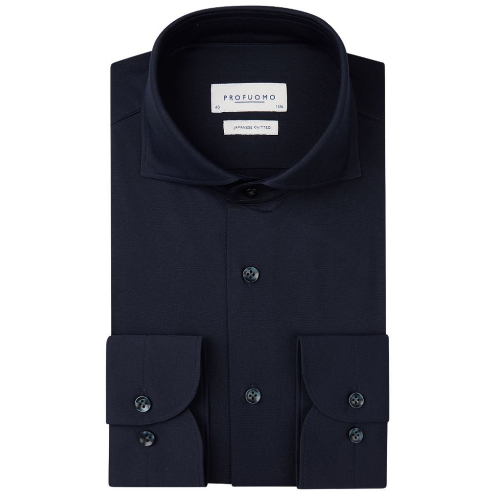 Profuomo Japanese Knitted Shirt - Navy