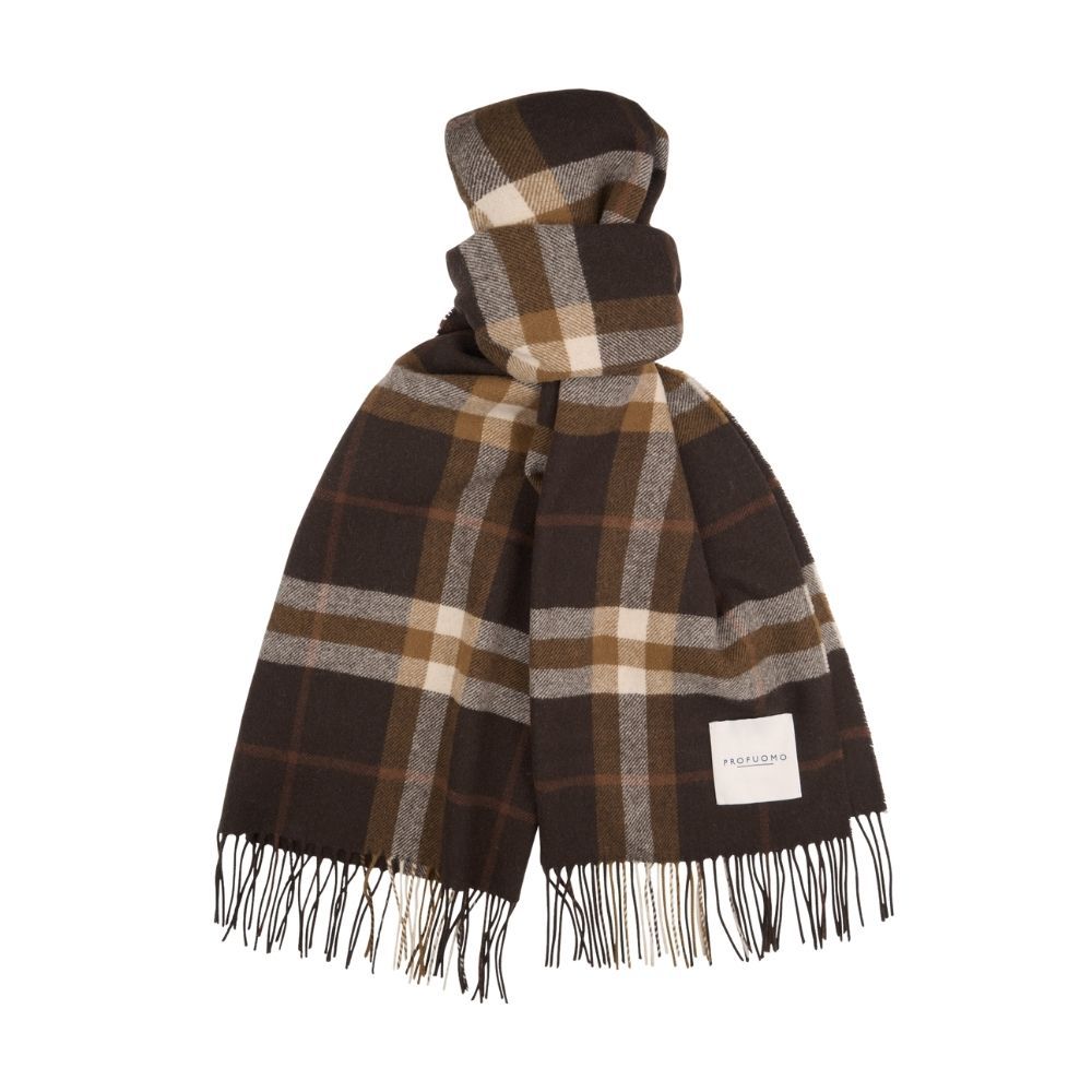 Profuomo Lambswool Scarf Dark Brown