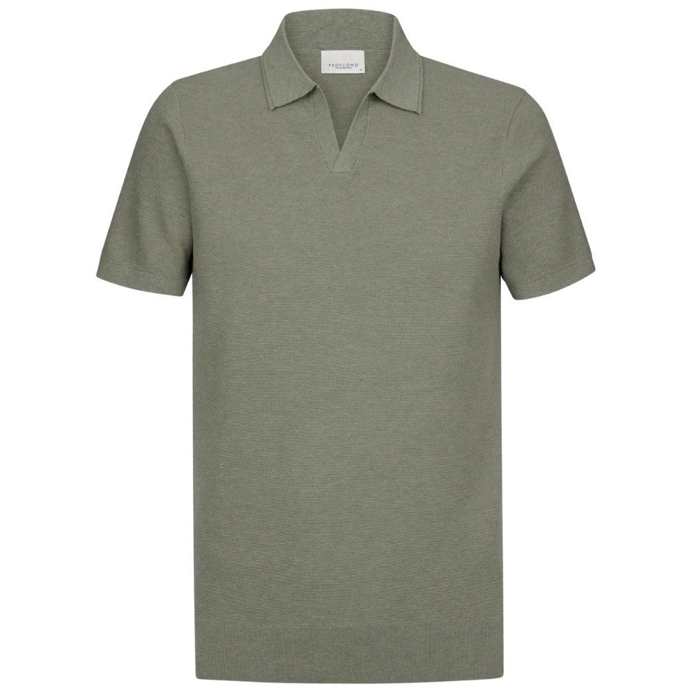 Profuomo Luxury Basic Polo Open Collar - Green