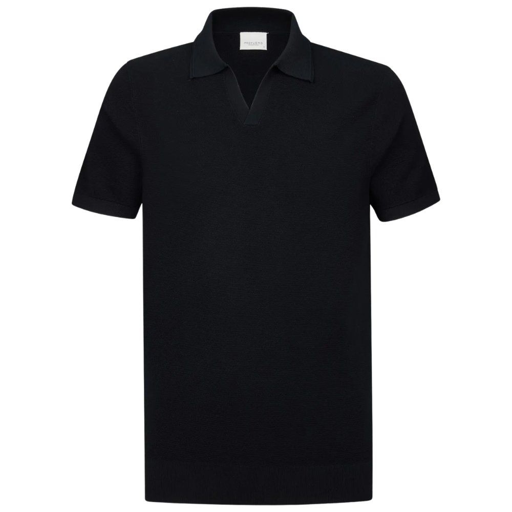 Profuomo Luxury Basic Polo Open Collar - Navy