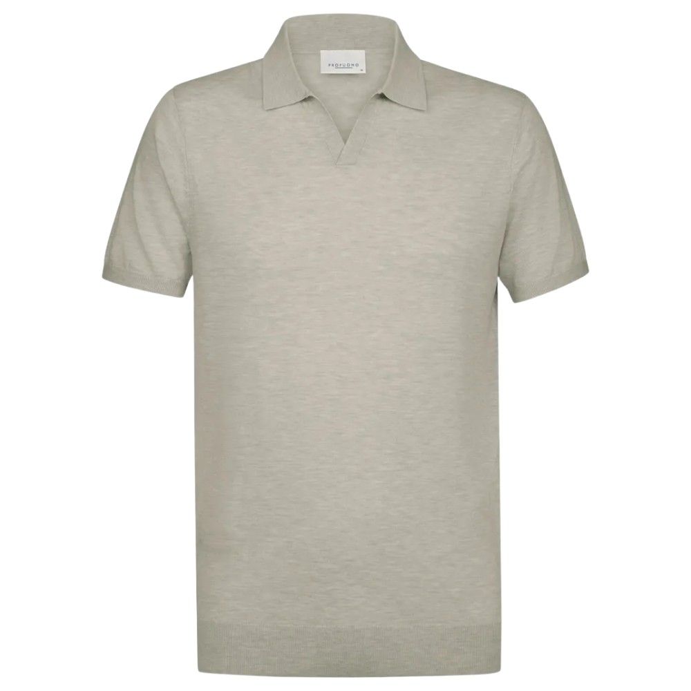 Profuomo Luxury Basic Polo Open Collar - Light Green