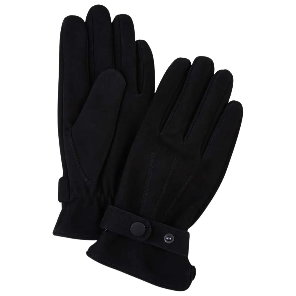 Profuomo Nubuck Leather Gloves - Black