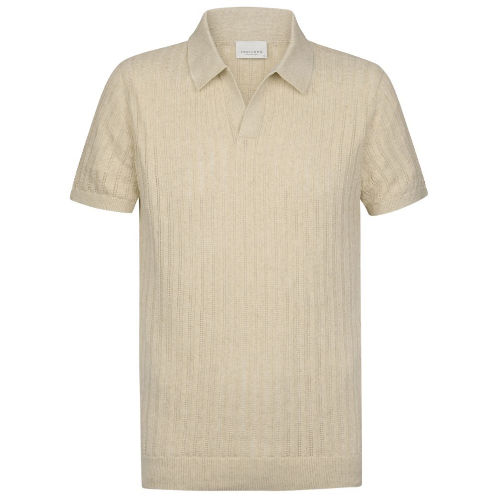 Profuomo Open Collar Polo - Raw White