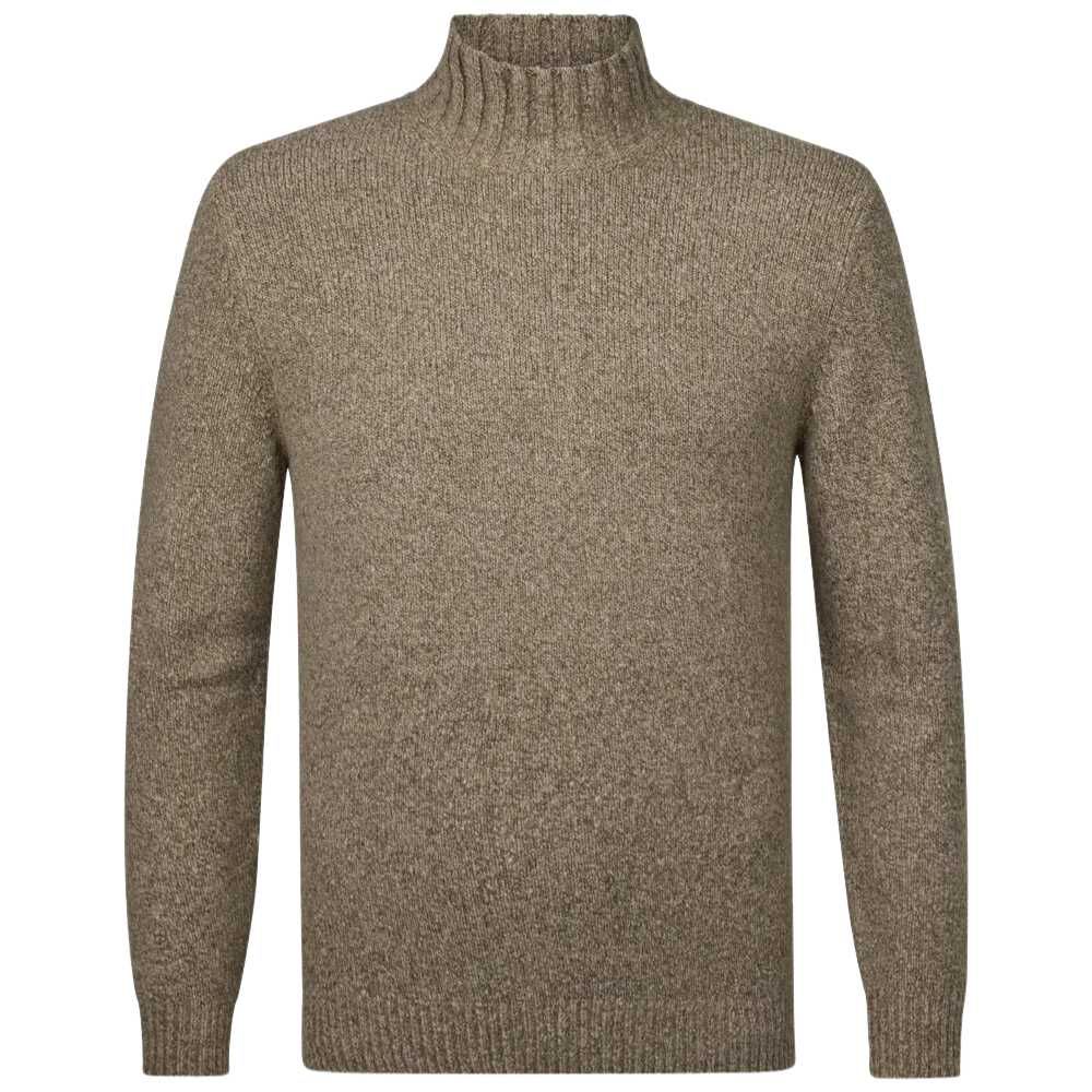 Profuomo Boiled Woolen Mockneck Pullover - Dark Green