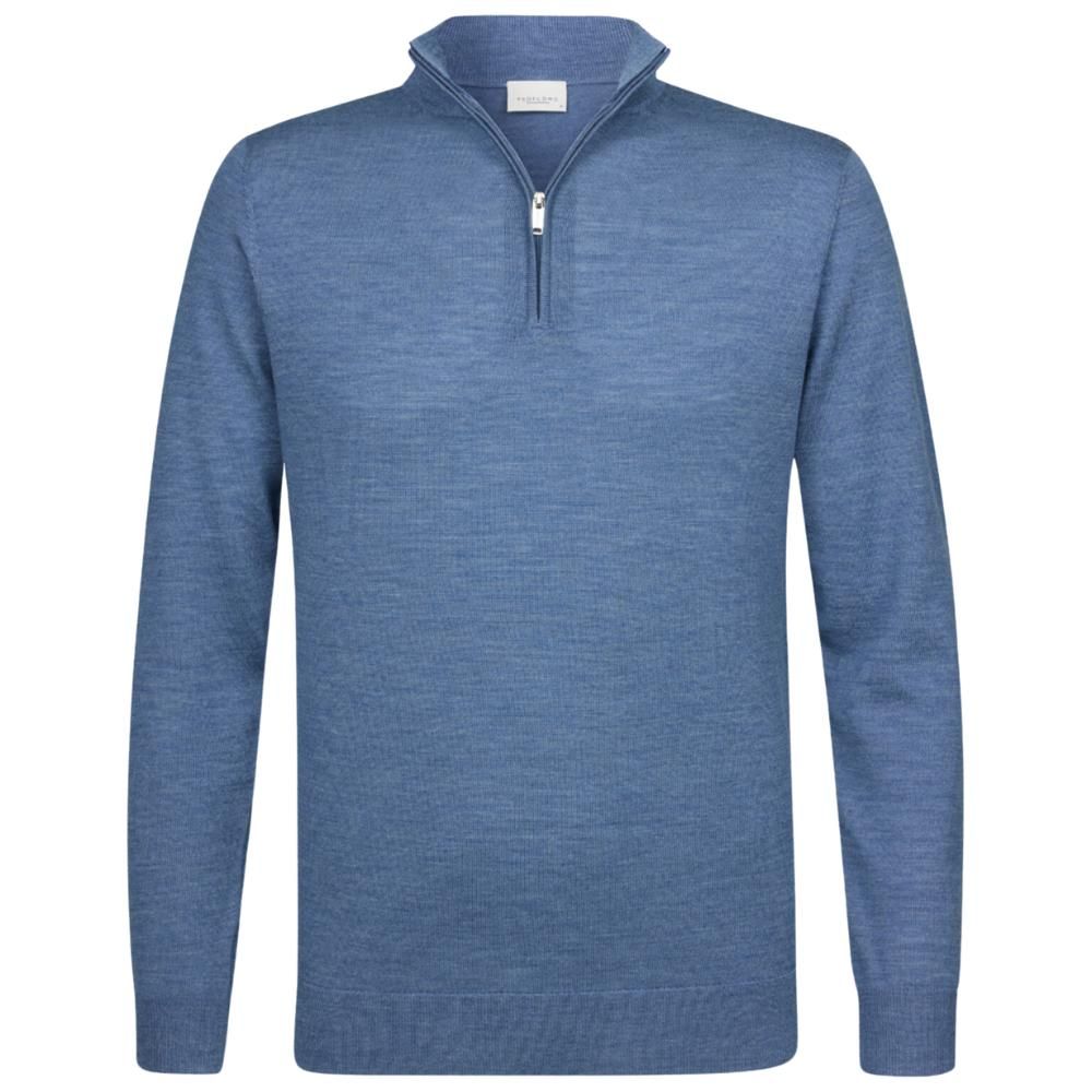 Profuomo Merino Woolen Pullover Half Zip - Blue