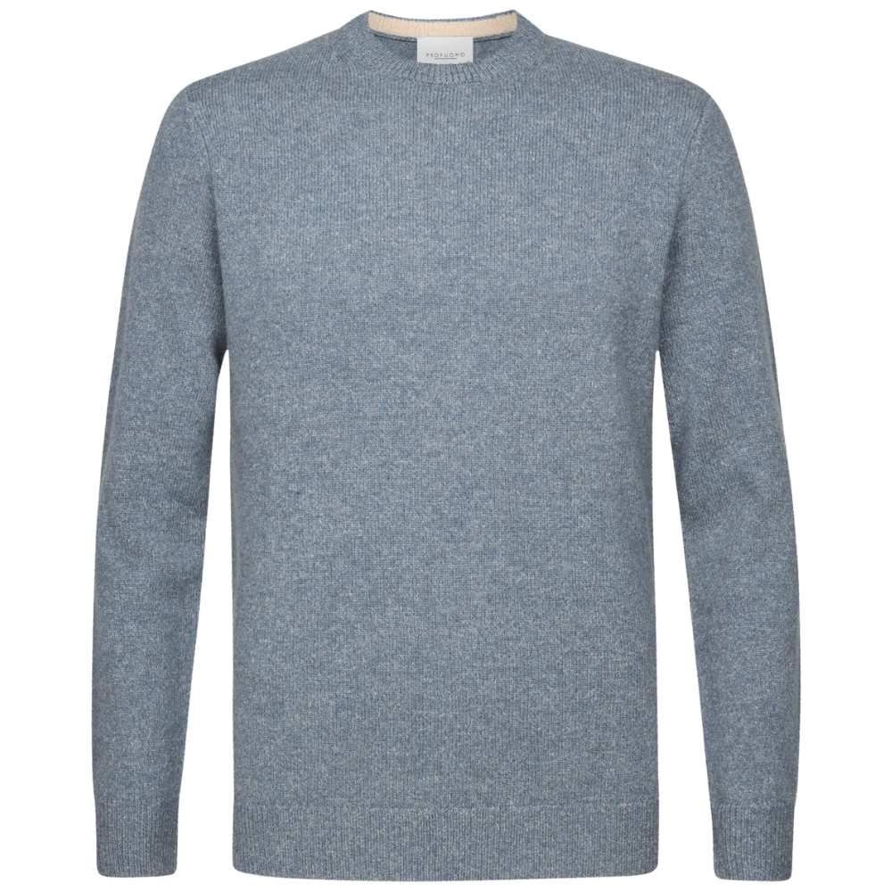 Profuomo Wool Blend Crewneck Pullover - Blue