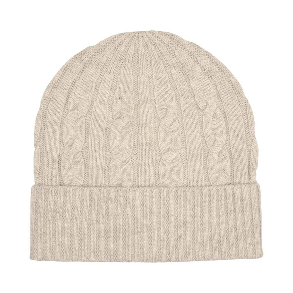 Profuomo Wool Cableknit Beanie Beige