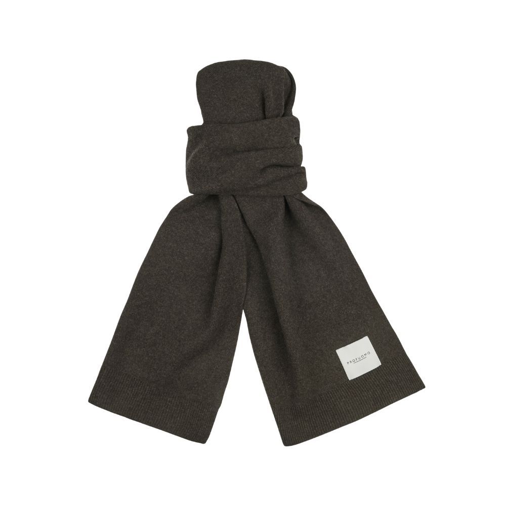Profuomo Wool Scarf Dark Brown