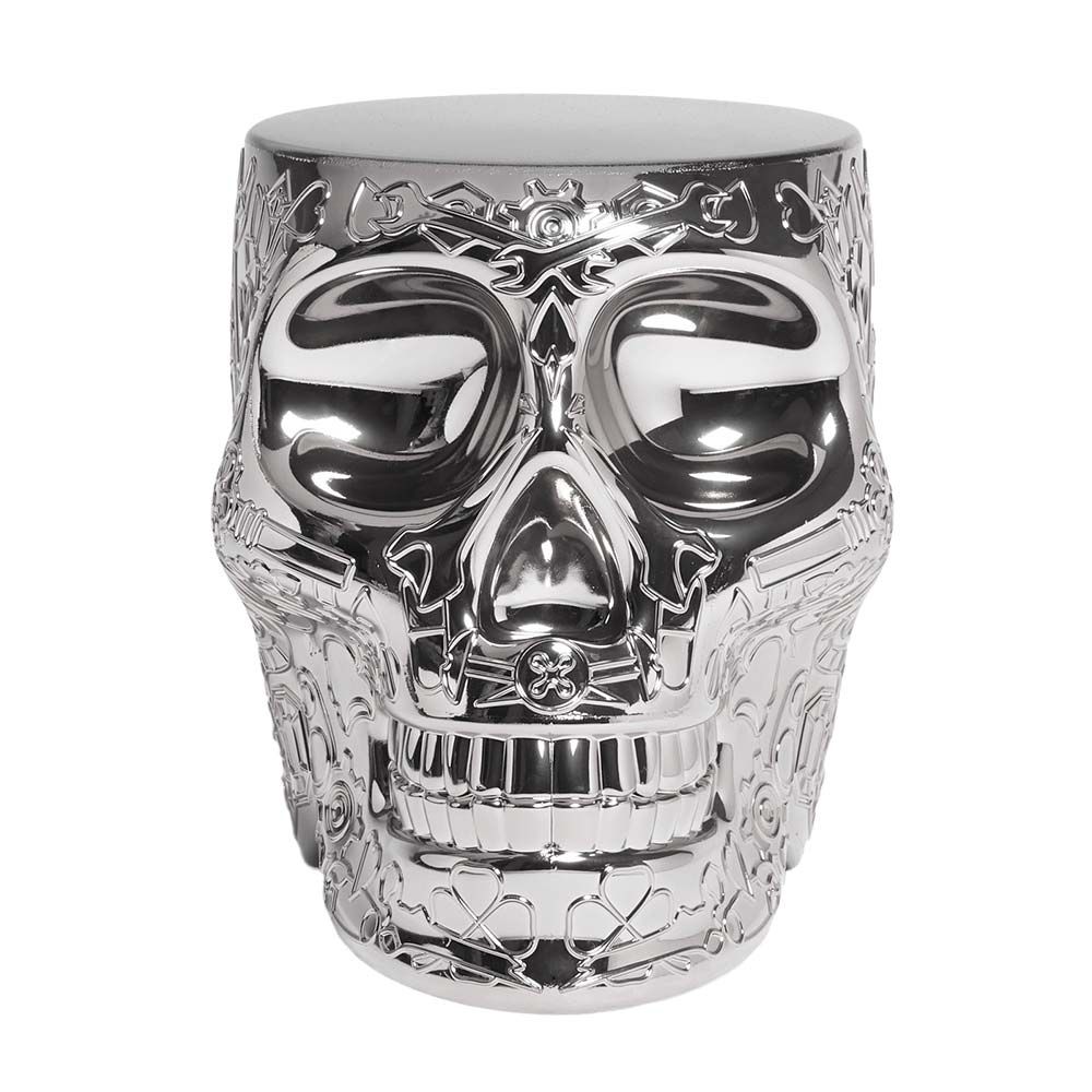 Qeeboo Mexico Skull Metal Finish - Sidetable/Stool