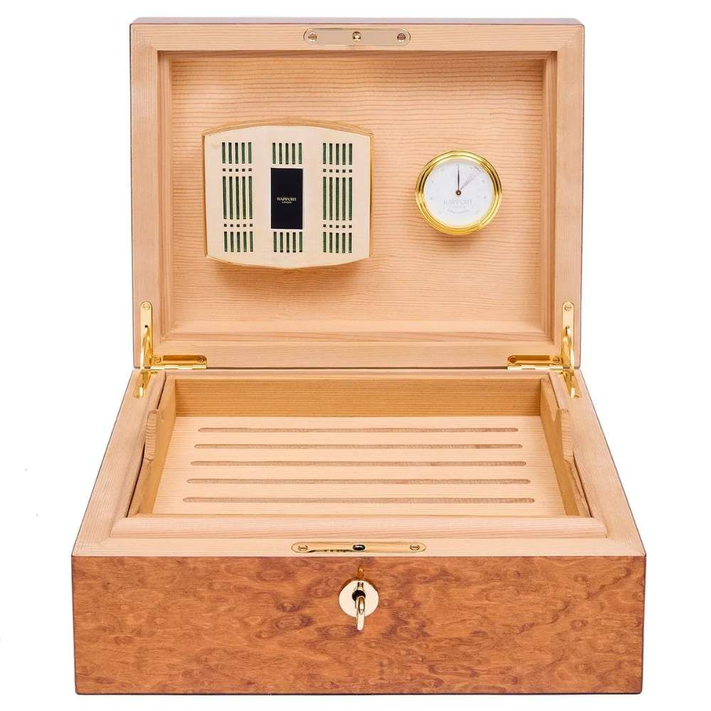 Rapport London 50 Cigar Humidor Burr - Walnut