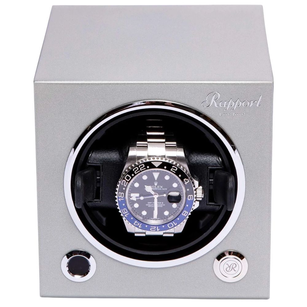Rapport London Evo Single Watch Winder - Platinum Silver
